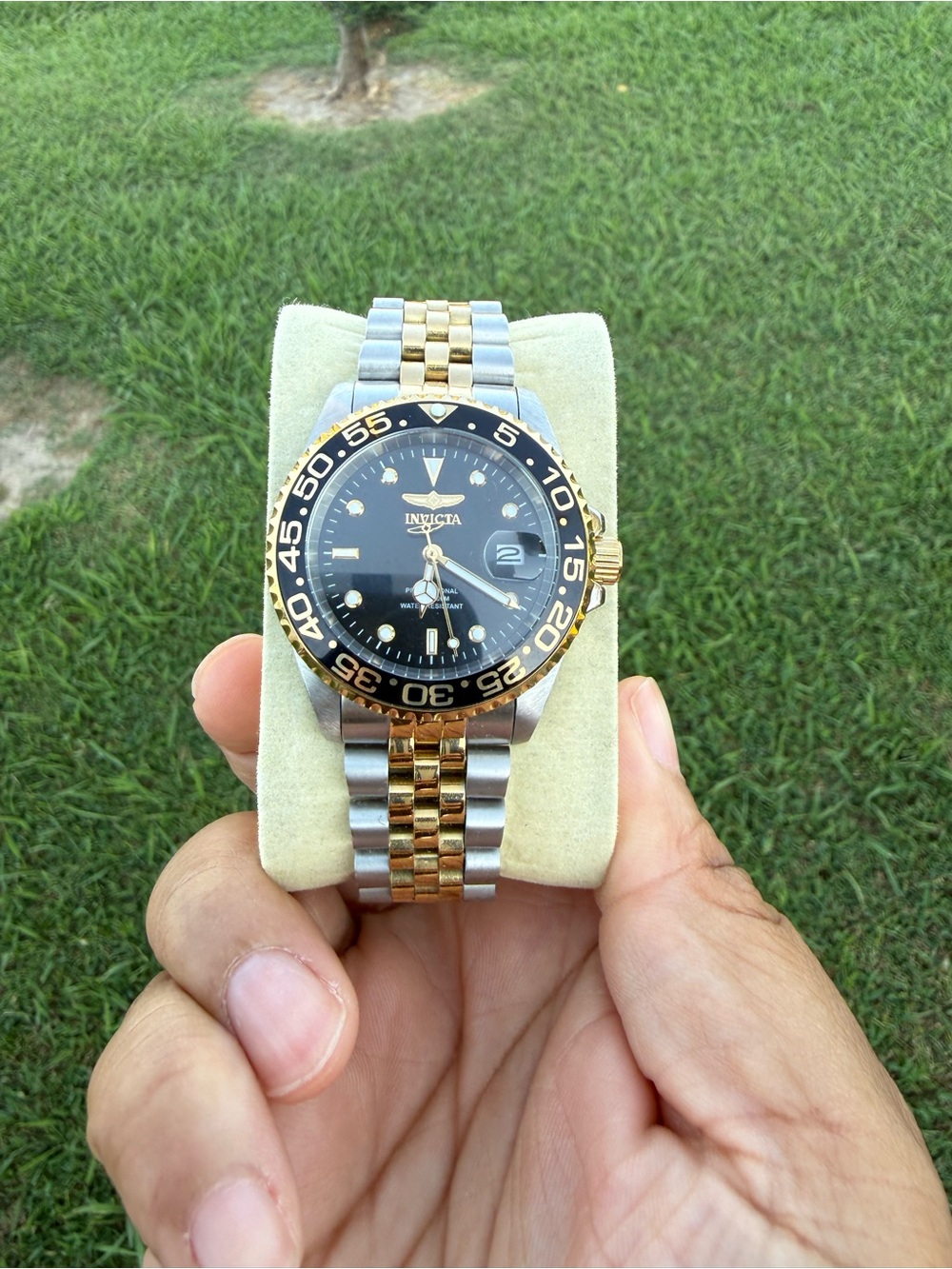 Invicta Two-Tone Gold and Silver Black Dial Men's Watch